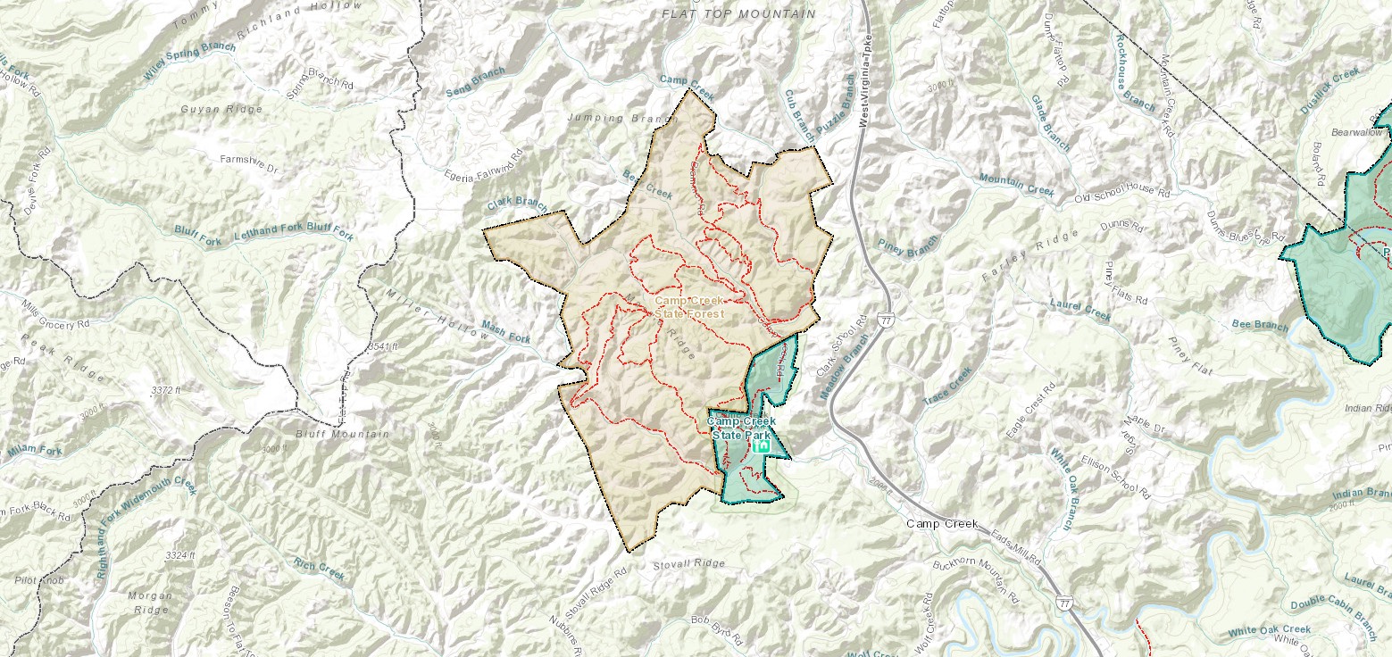 Hunting in Camp Creek State Park and Forest